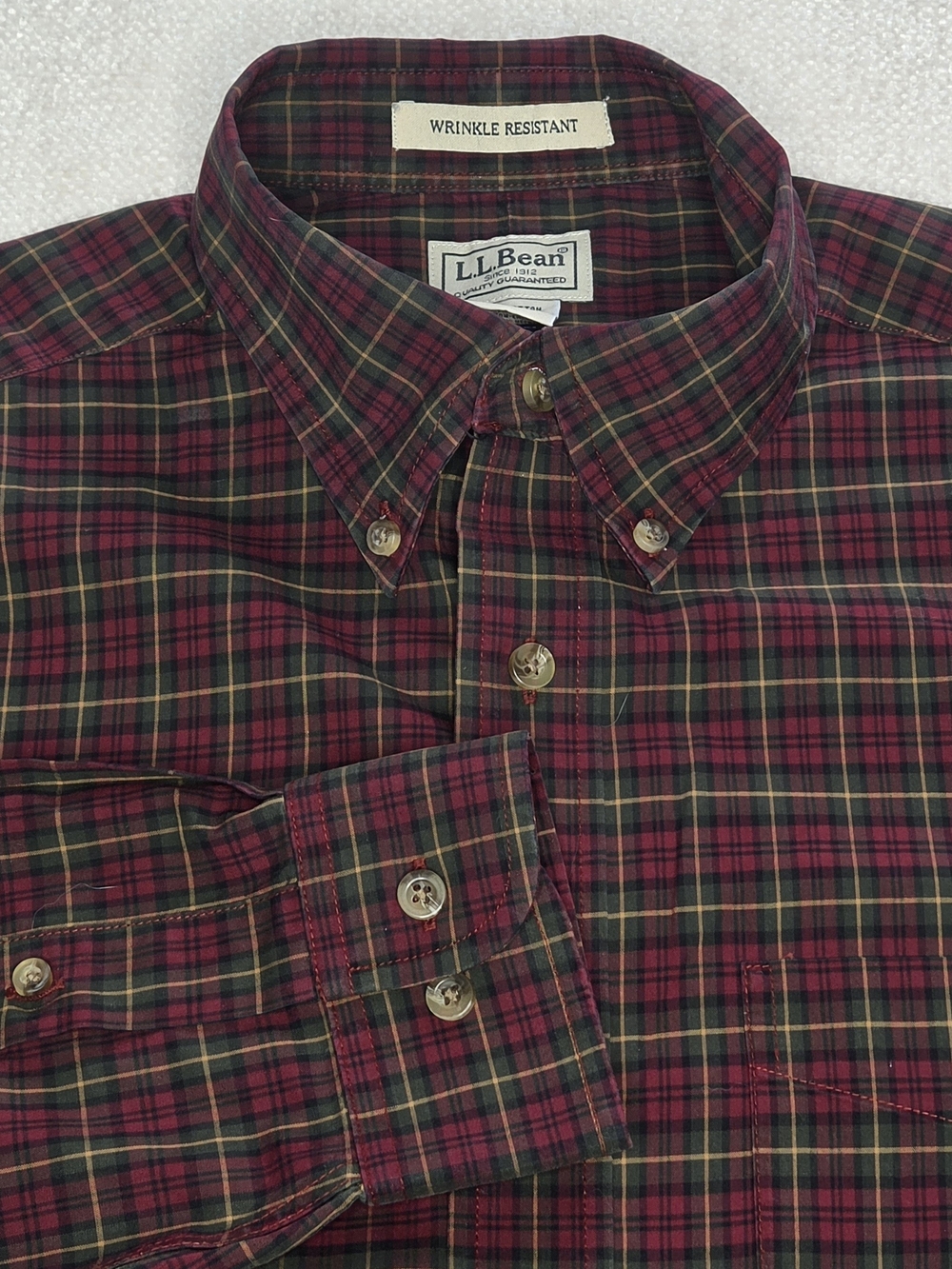 L.L.Bean Wrinkle Resistant Plaid Button Down Shirt Men's M Regular Fit. See Pics